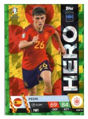 fotbalová karta Topps Match Attax EURO 2024 Green parallel Hero ESP 9 Pedri (Spain)