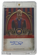 autographed card 2023-24 Topps FC Barcelona Team Set Vintage Barça VB-SA Steve Archibald Auto 3/5