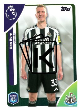 fotbalová kartička 2025-26 Topps  Premier League 219 Dan Burn (Newcastle United)