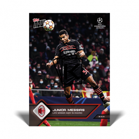 Fotbalová kartička Topps Now 2021-22 UCL 86 Jnior Messias AC Milan