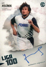 podepsaná karta 2025 Supr Cards Liga 100 JE-JIH JIří Jeslínek Hradec Králové turquoise /5