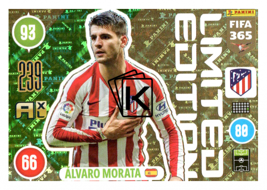 Panini Adrenalyn XL FIFA 365 2021 Limited Edition Alvaro Morata Atletico Madrid