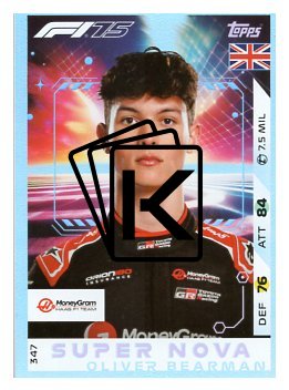 2025 Topps Turbo Attax F1 Moneygram Haas Supernova 347 Oliver Bearman