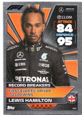 2022 Topps Formule 1Turbo Attax F1 Record Breakers 285 Lewis Hamilton (Mercedes-AMG)