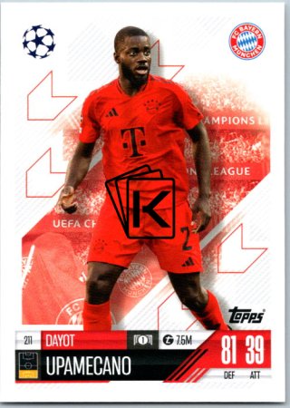 fotbalová kartička 2024-25 Topps Match Attax UEFA Club Competitions 211 Dayot Upamecano (FC Bayern München)