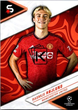 Fotbalová kartička 2023-24 Topps Superstars UEFA Club Competitions 96 Rasmus Højlund (Manchester United)