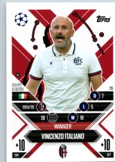 Fotbalová kartička 2024-25 Topps Match Attax EXTRA UEFA Club Competitions Manager Career 126.  Vincenzo Italiano (Bologna FC 1909)