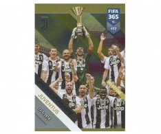 Fotbalová kartička Panini FIFA 365 – 2019 Fans 177 Juventus Milestone