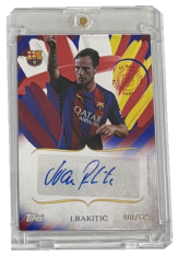 autographed card 2024-25 Topps FC Barcelona 125th Anniversary Legacy Lines Ivan Rakitić Auto 008/125