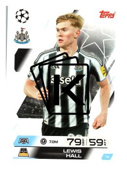 fotbalová kartička 2025-26 Topps Match Attax UCC 75 Lewis Hall (Newcastle United)