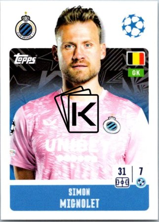 2024-25 Topps Champions League 150 Simon Mignolet (Club Brugge KV)