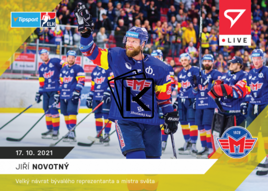 Hokejová kartička SportZoo 2021-22 Live L-028 Jiří Novotný HC Motor České Budějovice