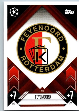 fotbalová kartička 2024-25 Topps Match Attax UEFA Club Competitions 262 Team Badge (Feyenoord)