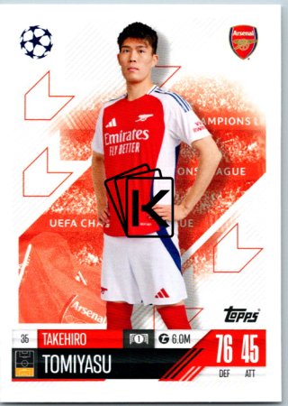fotbalová kartička 2024-25 Topps Match Attax UEFA Club Competitions  35 Takehiro Tomiyasu (Arsenal)