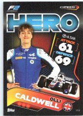 2022 Topps Formule 1 Turbo Attax 113 Olli Caldwell (Campos Racing)