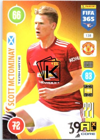 fotbalová karta Panini Adrenalyn XL FIFA 365 2021 Team Mate 138 Scott McTominay Manchester United