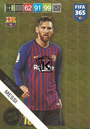 Fotbalová kartička Panini FIFA 365 – 2019  Limited Edition XL Lionel Messi FC Barcelona XXL