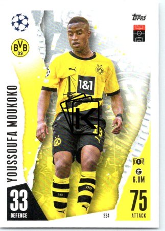 Fotbalová kartička 2023-24 Topps Match Attax UEFA Club Competitions 224 Youssoufa Moukoko Borussia Dortmund
