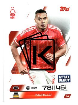 fotbalová kartička 2025-26 Topps Match Attax UCC 94 Murillo (Nottingham Forest)