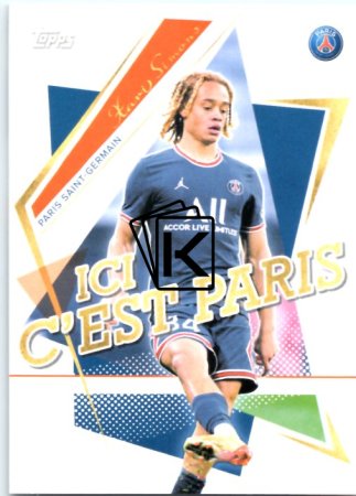 Fotbalová kartička Topps 2021-22 PSG Team Set Ici C’est Paris 44 Xavi Simons