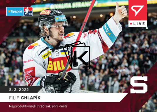 Hokejová kartička SportZoo 2021-22 Live L-117 Filip Chlapík HC Sparta Praha
