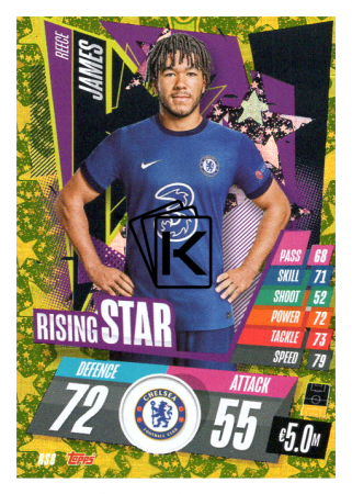 fotbalová kartička Topps Match Attax Champions League 2020-21 Rising Star RS8 Reece James - Chelsea FC