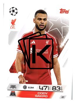 fotbalová kartička 2025-26 Topps Match Attax UCC 27 Cody Gakpo (Liverpool)