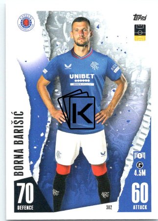 Fotbalová kartička 2023-24 Topps Match Attax UEFA Club Competitions 382 Borna Barišić Rangers FC