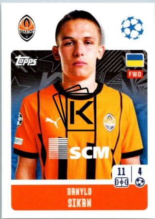 2024-25 Topps Champions League 207 Danylo Sikan (FC Shakhtar Donetsk)