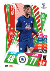 fotbalová kartička 2020-21 Topps Match Attax Champions League HU8 Christian Pulisic Chelsea