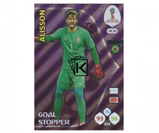 Fotbalová kartička Panini Adrenalynl XL World Cup Russia 2018 Goal Stopper 408 Alisson