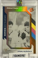 2022 MK The Gamers Printing Plate PP-J/R Jaromír Jágr Vladimír Růžička Black 1of1