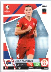 fotbalová karta Topps Match Attax EURO 2024 SRB3 Nikola Milenković (Serbia)