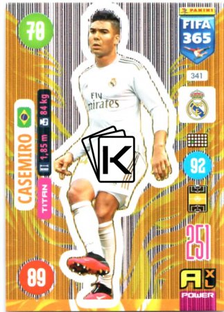 fotbalová karta Panini Adrenalyn XL FIFA 365 2021 Titan 341 Casemiro Real Madrid CF
