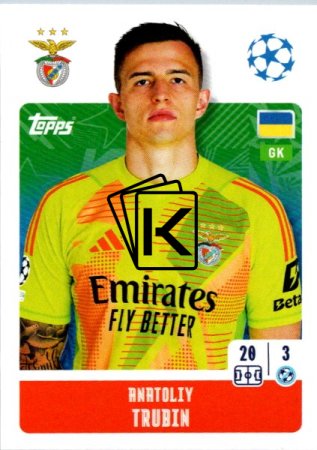 2024-25 Topps Champions League 345 Anatoliy Trubin (SL Benfica)