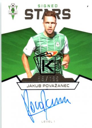 fotbalová kartička 2021-22 SportZoo Fortuna Liga Signed Stars S1-JP Jakub Považanec FK Jablonec /199