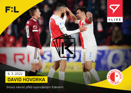 fotbalová kartička SportZoo 2021-22 Live L-104 David Hovorka SK Slavia Praha /63