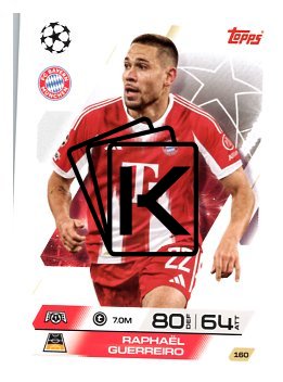 fotbalová kartička 2025-26 Topps Match Attax UCC 160 Raphaël Guerreiro (FC Bayern München)