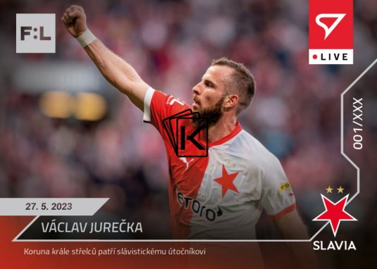 fotbalová kartička 2022-23 SportZoo Fortuna Liga Live L-116 Václav Jurečka SK Slavia Praha /101