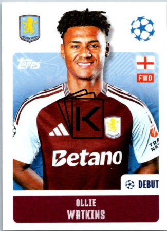 2024-25 Topps Champions League 74 Ollie Watkins (Aston Villa)
