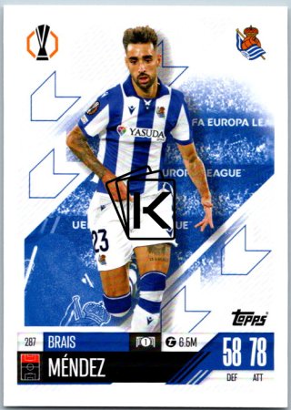 fotbalová kartička 2024-25 Topps Match Attax UEFA Club Competitions 287 Brais Mendez (Real Sociedad de Futbol)