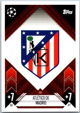 fotbalová kartička 2024-25 Topps Match Attax UEFA Club Competitions 109 Team Badge (Atletico de Madrid)
