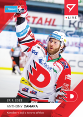 Hokejová kartička SportZoo 2021-22 Live L-092 Anthony Camara HC Dynamo Pardubice /65