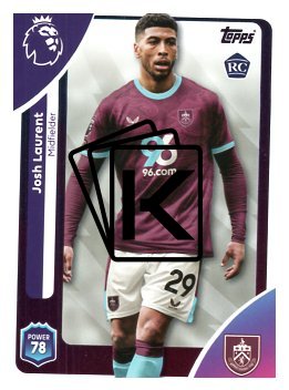 fotbalová kartička 2025-26 Topps  Premier League 313 Josh Laurent (Burnley)  -  Rookie