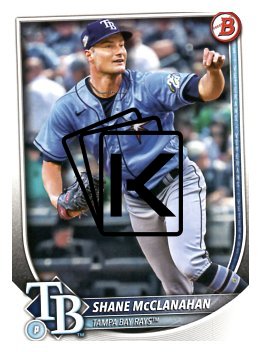 Baseballová karta 2025 Bowman 48 Shane McClanahan, Tampa Bay Rays