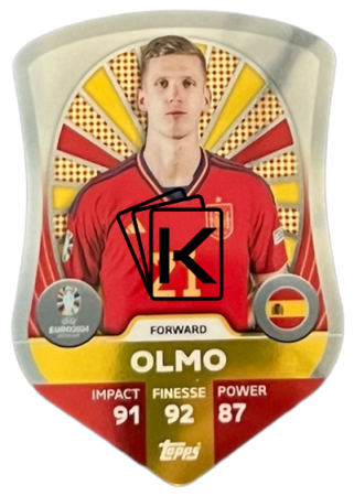 fotbalová karta Topps Match Attax EURO 2024 Chrome Elite Shield SC8 Dani Olmo (Spain)