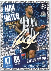 Fotbalová kartička 2023-24 Topps Match Attax UEFA Club Competitions  Man of the Match Signature Style 409	Callum Wilson Newcastle United