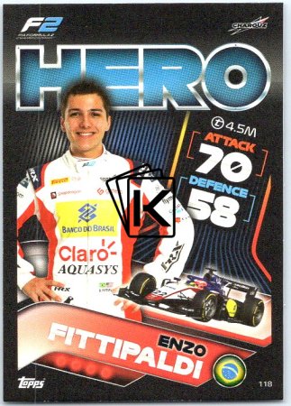 2022 Topps Formule 1 Turbo Attax 118 Enzo Fittipaldi (Charouz Racing System)
