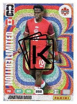 fotbalová kartička World Cup 2026 Adrenalyn XL Limited Edition  Jonathan David (Canada)