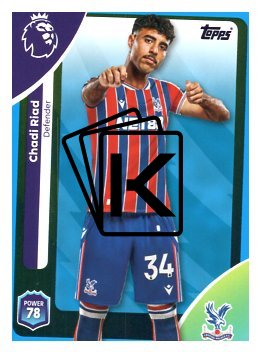 fotbalová kartička 2025-26 Topps  Premier League 112 Chadi Riad (Crystal Palace)-PARALLEL Blue